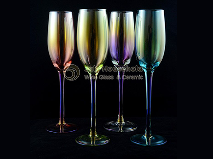Iridescent champagne flutes