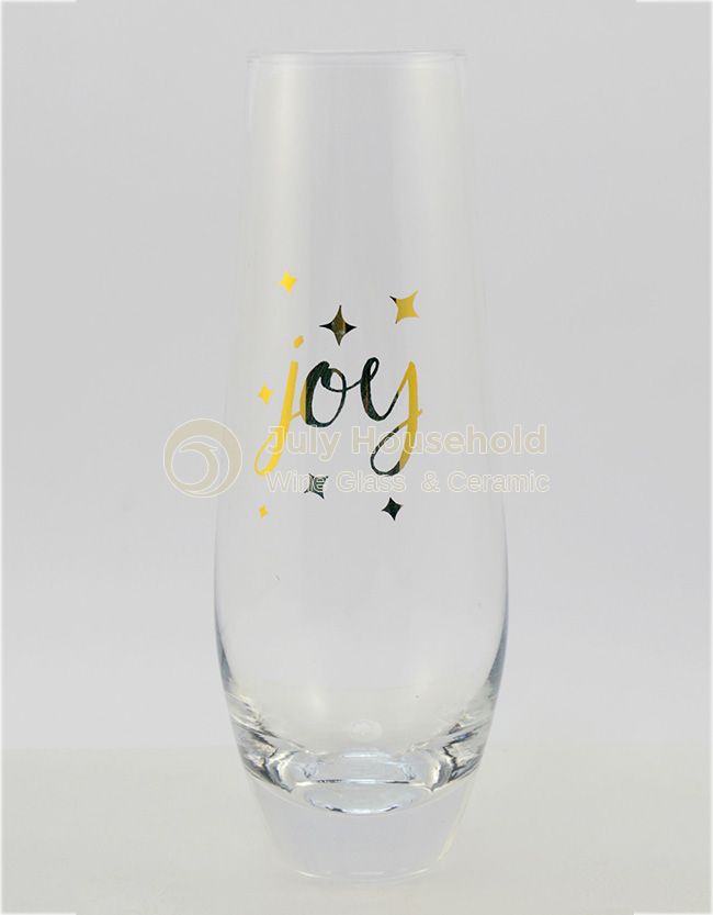Gold Foil Personlized Stemless Champagne Flute
