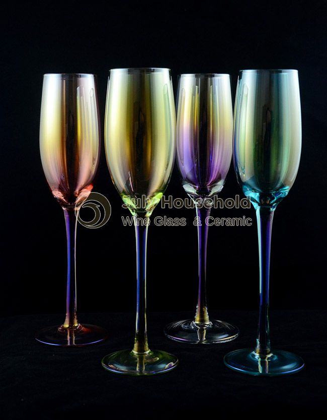 Rainbow Irredisce Assorted Colored Luster Champagne FLute