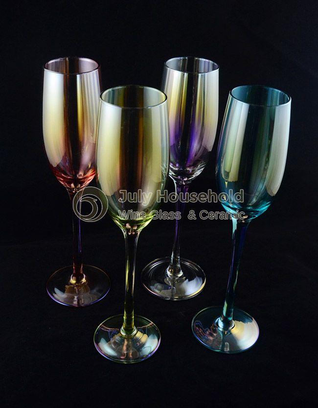 Rainbow Irredisce Assorted Colored Luster Champagne FLute