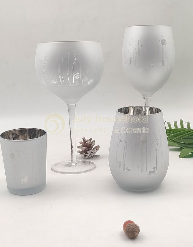 Holiday and Custom Electroplated  Christmas Wine Glass Set , Perfect for your home, Party or a great gift