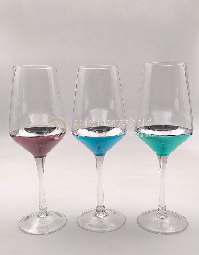 Rose Green Blue  Metallic Wine Glasses