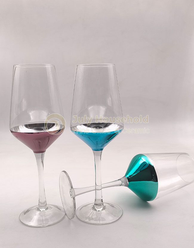 Rose Green Blue  Metallic Wine Glasses