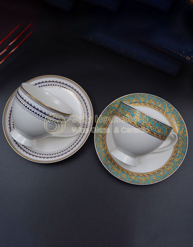 220CC Fine Bone China Coffee Cups And Saucers Sets