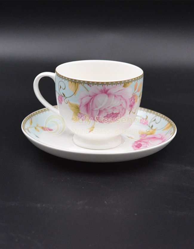 Wholesale bulk drinkware fine bone china tea cup and saucer