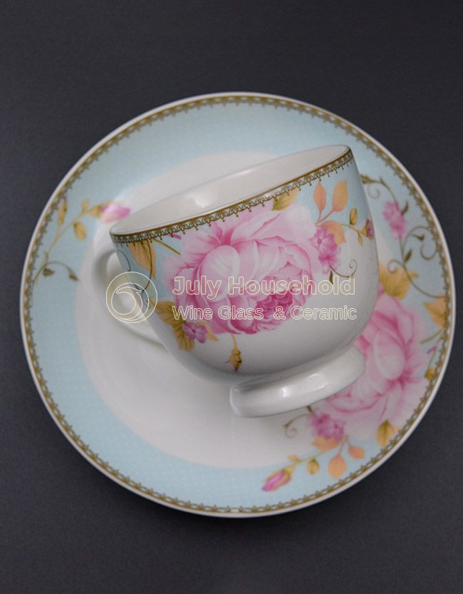 Wholesale bulk drinkware fine bone china tea cup and saucer