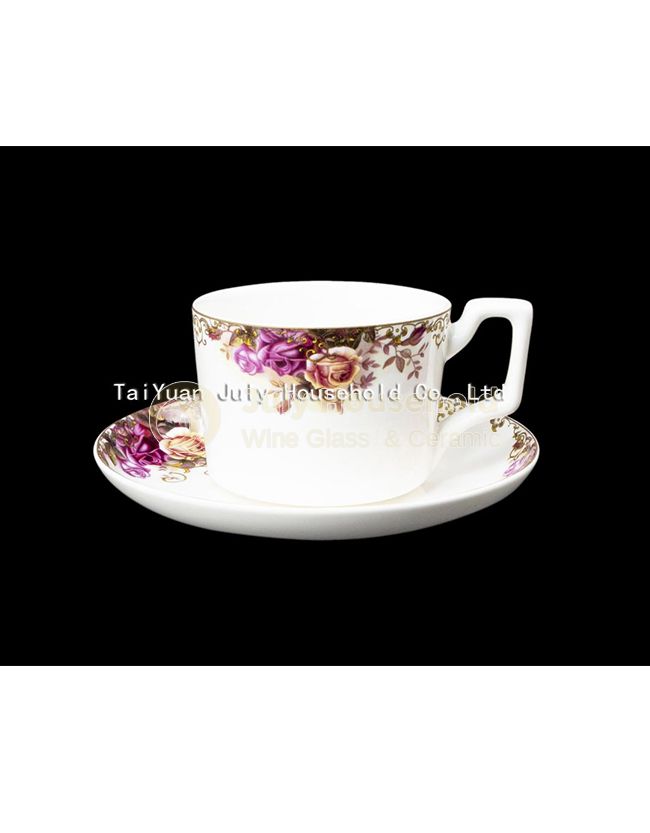 Porcelain Tea Cups with saucers 240ml/8zset of 2, set of 4, set of 6