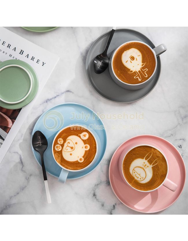 240ml Ceramic Tea Coffee Cup and Saucer Supplier, 8oz Porcelain China Cup and Saucer , New Bone China Latte & Cappuccino & Double Espresso Cup Saucer