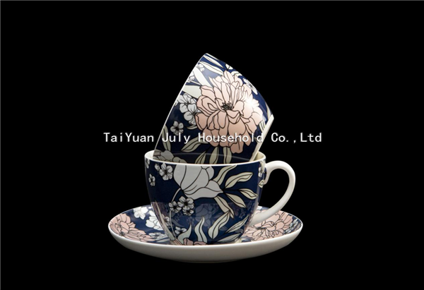 Custom Printed Porcelain Tea Cup Saucer Sets