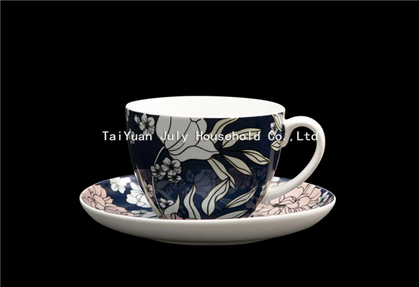 Custom Printed Porcelain Tea Cup Saucer Sets