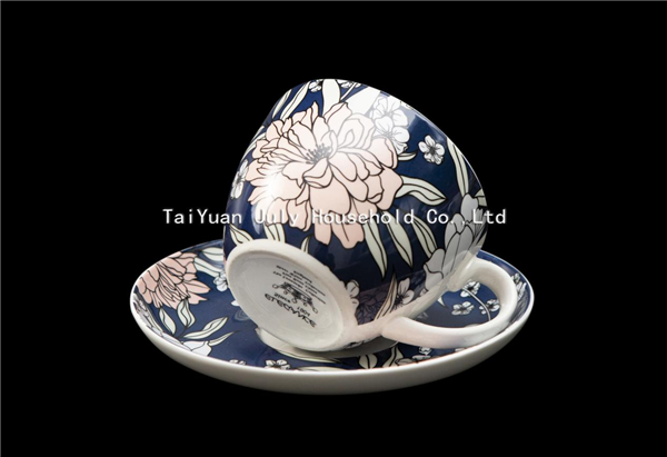 Custom Printed Porcelain Tea Cup Saucer Sets